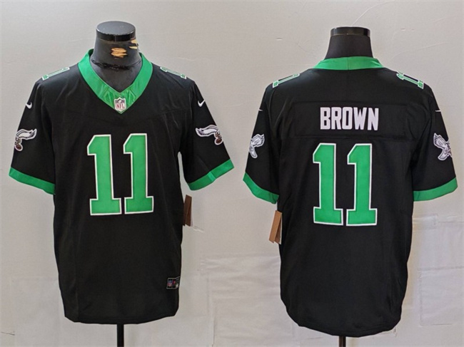 Men's Philadelphia Eagles #11 A. J. Brown Black F.U.S.E. Vapor Untouchable Stitched Football Jersey Men's Philadelphia Eagles #11 A. J. Brown Black F.U.S.E. Vapor Untouchable Stitched Football Jersey